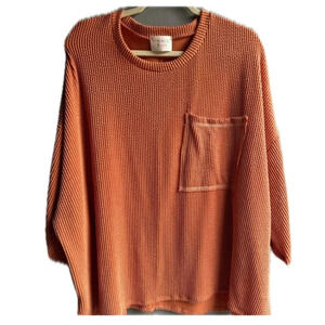 Fantastic Fawn Thermal Knit Slouchy Top Short Sleeve Small